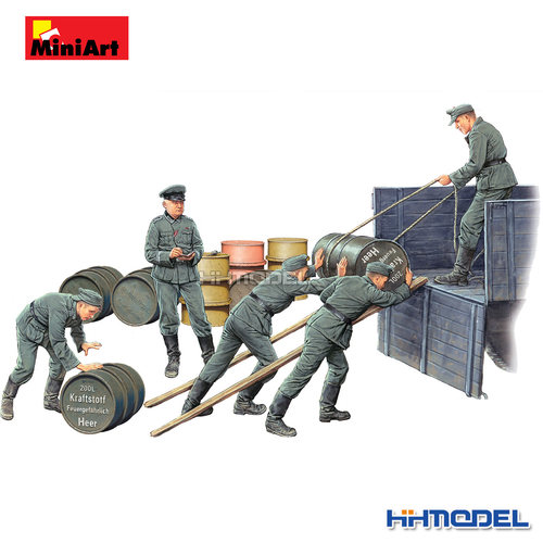 恒辉模型 Miniart 35366  1/35 装载人员 附燃油桶 拼装兵人模型 - 图2
