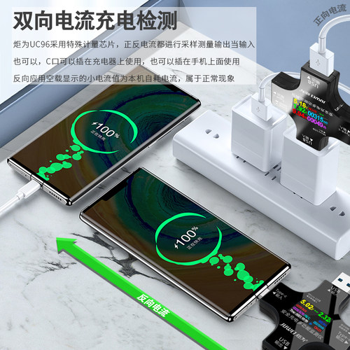 炬为Type-c pd手机充电检测仪直流电压电流表功率计USB测试仪纹波 - 图1