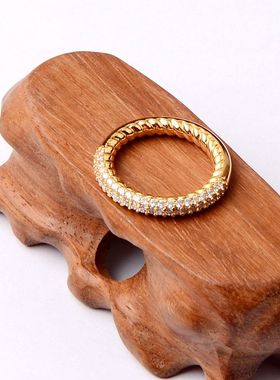 女士欧美白色锆石戒指指环