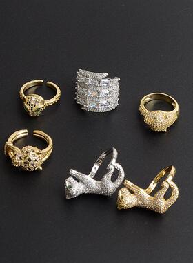 重工百搭多款水晶豹子女首饰气质