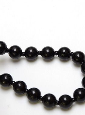 欧美黑色水晶圆珠项链女高贵