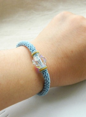 施家水晶转运珠珠切面珠立体编织手绳多色可选可调节长短