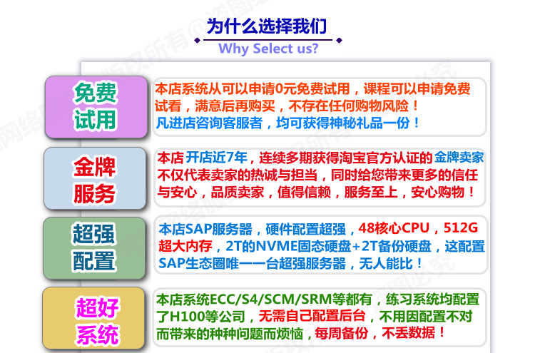 SAP账号S4课程HANA练习ECC系统FICO/SD/MM/PP/ABAP培训视频教程 - 图1