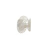 Retro distressed matte silver hollow sunflower open ring