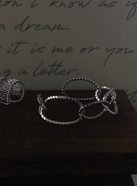 上新9折 羁绊圆环扣手环复古大气几何创意手饰女开口可调节手镯