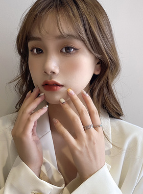 镂空爱心开口戒指女小众冷淡风