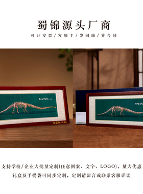 成都自然博物馆恐龙化石蜀锦摆件中国特色礼物旅游纪念品送老外