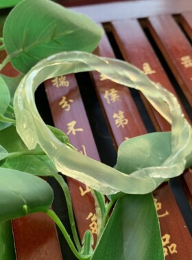 【立体雕刻】DK1天然岫玉老料手镯菊花蛇竹节免子狐狸一物一图