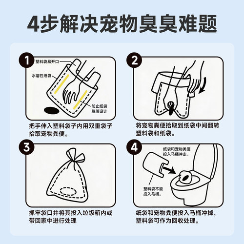 狗狗宠物拾便袋捡屎袋外出遛狗捡狗便神器小狗便便袋粪便袋垃圾袋 - 图3
