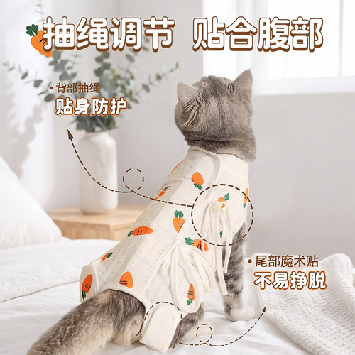猫咪绝育服手术衣服猫猫断奶服防舔公猫术后服宠物纯棉绝育服母猫 - 图3