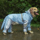 Dog Fashion Blue and Silver Contrast Raincoat