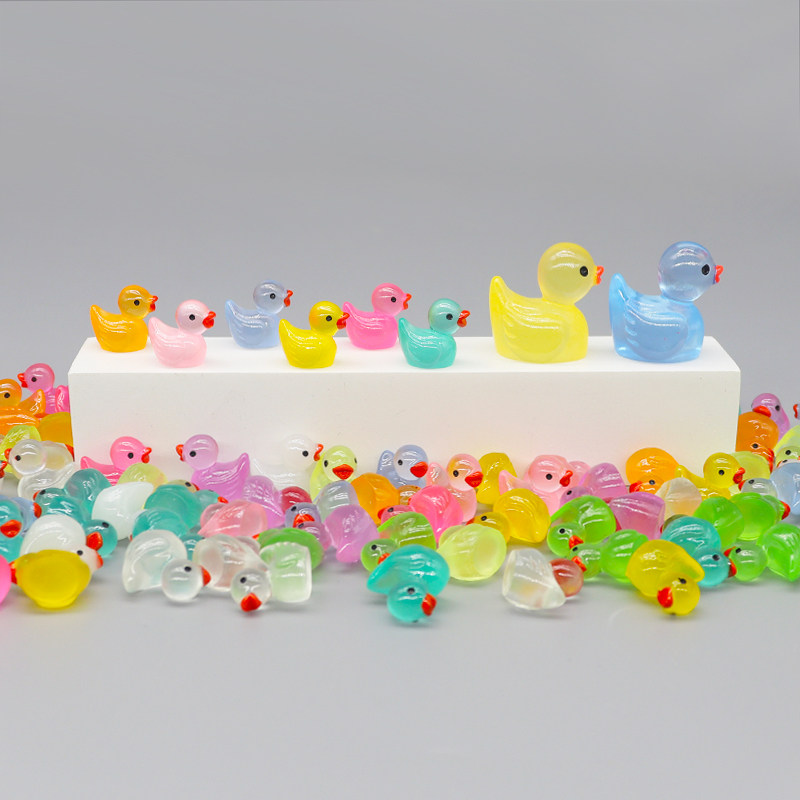 网红儿童夜光迷你小鸭子玩具彩色水晶装饰品摆件发光防真动物车载,淘宝优惠券,粉丝福利购,淘宝优惠卷