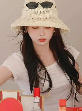 虞书欣同款草帽女2025新款
