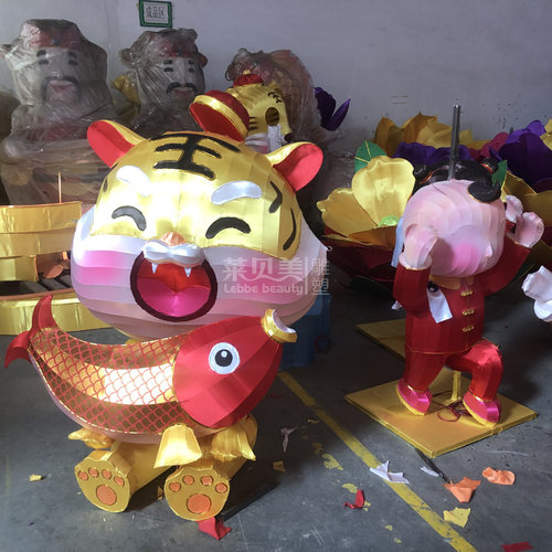 春节蛇年户外广场商业广场购物美食街市政大型景观花灯厂家定制 - 图0