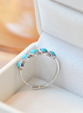 暮城珠宝纯银日常天然绿松石