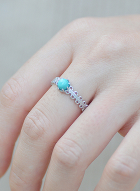 天然原矿白银精致唯美开口戒指