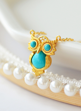 萌物天然原矿蓝松925银磨砂吊坠