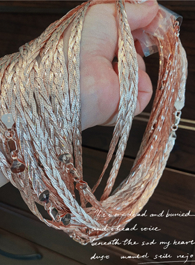 纯银刀片女意大利项链