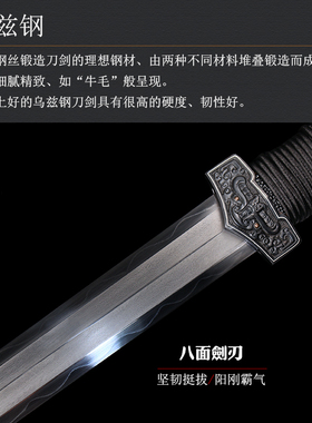 龙泉市宝剑刀剑乌兹钢汉剑