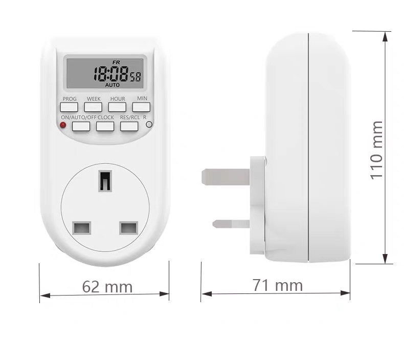 英标时间控制器英式定时插座开关循环电源自动断电插头定时-图1