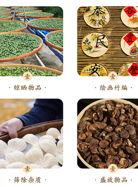 竹编晾晒家用圆簸箕无孔有孔餐厅摆盘筛子茶叶样品盘装饰表演绘画