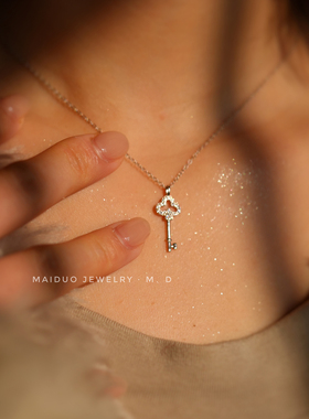 s925银通体纤细闪亮锁骨链女款