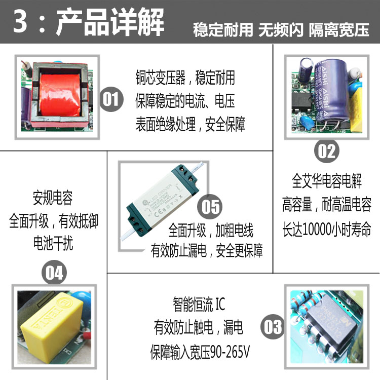 led电源驱动器driver镇流器平板灯吸顶射灯整流器变压器20w30W36W - 图2