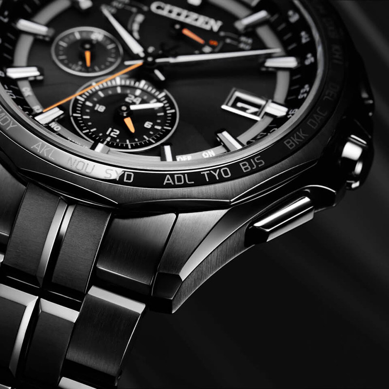 西铁城官方正品全黑舒博钛电波男表 西铁城手表日韩腕表