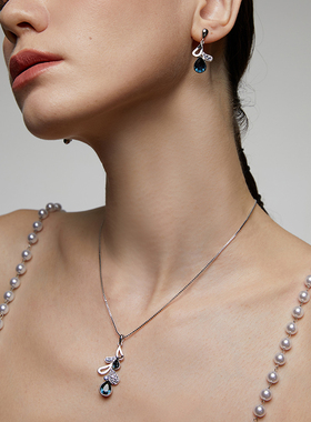 伊泰莲娜项链蓝色休闲简约时尚