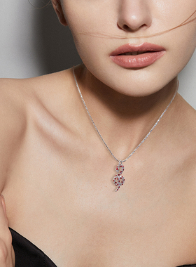 伊泰莲娜合金仿水晶女生肖蛇项链