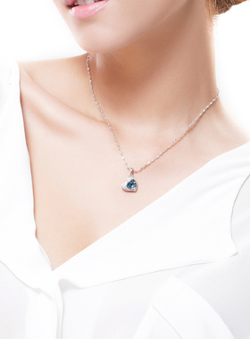 伊泰莲娜合金仿水晶心形女项链