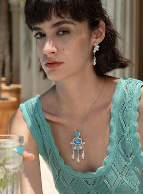 伊泰莲娜合金仿水晶胶石女项链