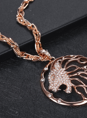 伊泰莲娜个性四季长款项链狮子头百搭轻奢小众设计男女通用毛衣链