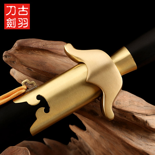 龙泉古羽刀剑手工包铜武术剑花纹钢太极硬剑镇宅宝剑长重剑未开刃 - 图1