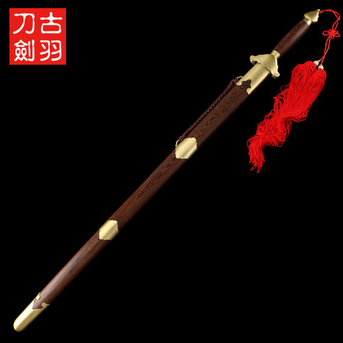 龙泉古羽刀剑碳钢不锈钢传统太极硬剑镇宅宝剑武术重长剑 未开刃 - 图0