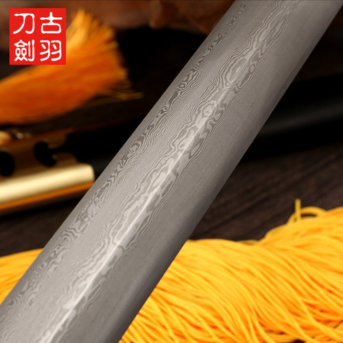 龙泉古羽刀剑手工包铜武术剑花纹钢太极硬剑镇宅宝剑长重剑未开刃 - 图3
