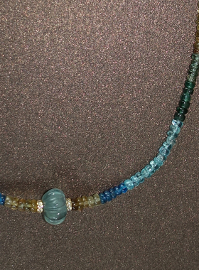 Vintage Glow琉璃金光.帕拉伊巴渐变磷辉石项链