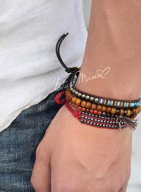 骨珠与红玛瑙虎眼石手链路塔斯曼