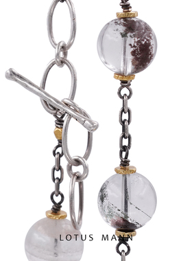 远离浮华.绿幽灵水晶链式手链lotus mann天然男女情侣925银镀金