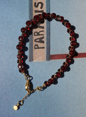 伊甸繁花.Paradise.一月.石榴石托帕紫晶手链 二月十一月生辰