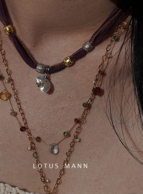 限量真丝手绳与5个吊坠一组项链手绳lotus mann