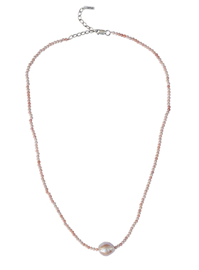 路塔斯曼单颗新色粉红纹石项链