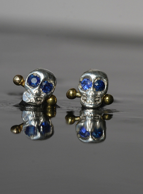 红蓝宝石 Skulls 迷你骷髅耳钉 三款