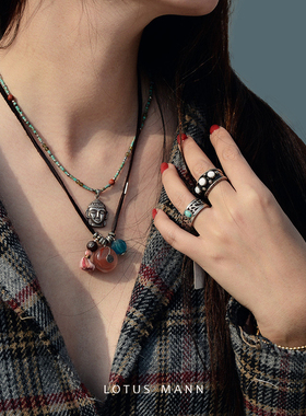 平安扣南红玛瑙小叶紫檀琉璃珠