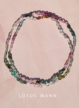 春泉.收藏级玻璃体碧玺 18K金项链.十月生辰石