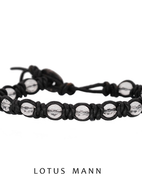 天然烟晶皮绳编织手链路塔斯曼