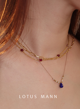 芭比.荧光粉红玛瑙项链