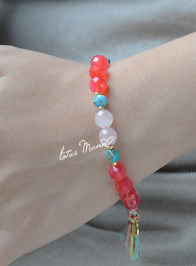 lotusmann清透粉晶欧美风手链