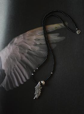 十字架骷髅黑玛瑙项链