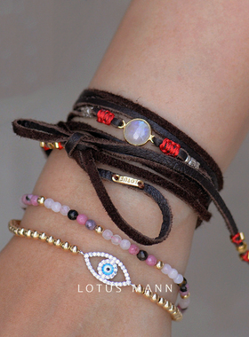 Choker项链女缠绕进口鹿皮绳手链